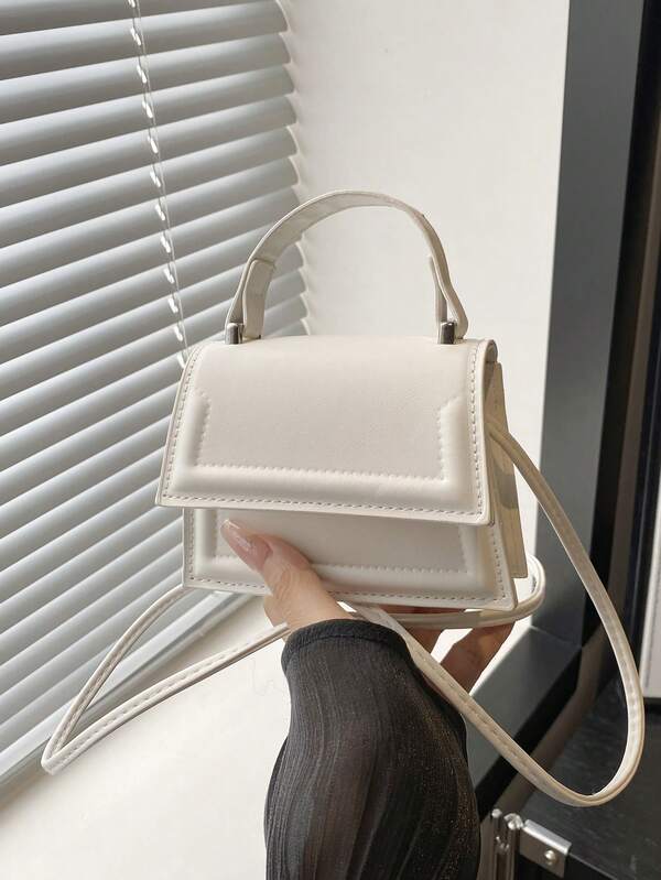 1pc Mini Fashionable Minimalist Texture Fabric Handbag, Small Square Bag, Lipstick Bag, Versatile Cute Shoulder Bag