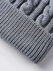 3pcs Winter 2025 New Women Thick Knitted Beanie Hat, Scarf & Gloves Set, Outdoor Cycling Warm 3 PiecesSuit, Solid Color Valentines Gift - Multicolor - View 7