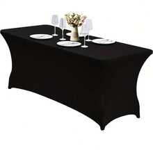 A Rectangular Polyester Tablecloth That Covers The Entire Table, Wrinkle-Resistant And Washable, Elastic And Tight-Fitting, Suitable For Indoor, Outdoor, Yard, Picnics, Camping, Parties, Weddings, Banquets.
