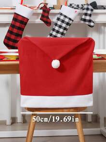 4/6/8/12pcs Christmas Chair Covers, Santa Hat Chair Covers, Christmas Chair Back Covers, Suitable For Christmas Dining Room Decoration - Multicolor - View 2