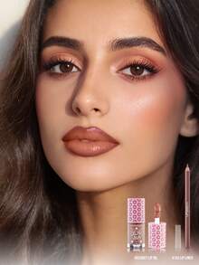 Misslyn MISSLYN-2PCS Juicy Lip Oil & Lip Liner Set, Flirty Beauty Plumping Lip OIL, VEGAN,Lip Oil, Lip Glaze Lip, Lip Glaze Lovely, Lip Glaze Moisturizing, STAY AND SHAPE LIP LINER, Lip Makeup,Long-Lasting,Wooden Pencil,Precision Tip ,Full Lip Look,Plump Lips,3D Makeup Effect,Smooth & Pigmented