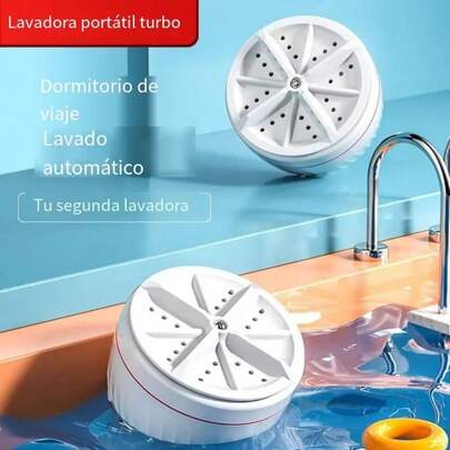 Mini lavadora, lavadora ultrasónica portátil, turbina mágica 3 en 1, elimina la lavadora de suciedad con alimentación USB para el hogar, viajes, negocios, camping, viajes