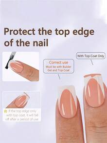 150Pcs Short Square French Gel Nails, Light Pink Deep French Tip Press On Nails, Soft Gel Acrylic Nail Extensions, Manicure Kit Women & Girls - màu nâu - Xem 5