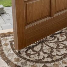 1pc DAJIANG Half-Circle Door Mat - Non-Slip Indoor/Outdoor Entry Mat, Beige/Brown/Gray/Black/White/, Durable Polyester Floor Mat For Front Door, Patio, Home Decor - Easy To Clean, Patio Mat, Floral Pattern, Sturdy Construction, Decorative Mat - 1 cái - Xem 9