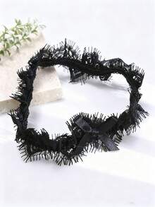 1pc Sexy Lace Bow Decor Thigh Chain, Gothic Style Leg Bracelet