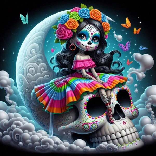 Kit de pintura de diamante 5D de diamante redondo completo, serie de personajes de dibujos animados, arte de mosaico, adecuado para decoración del hogar, decoración de pared, ideal para el Día de San Valentín, cumpleaños, regalo de aniversario, marco no incluido