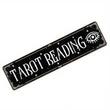 Vintage Tarot Card Divination Metal Tin Sign - 4x16inch |   Waterproof Dustproof Wall Art Home Bar Cafe Decoration |   Choice Indoor And Outdoor Holiday Decorations