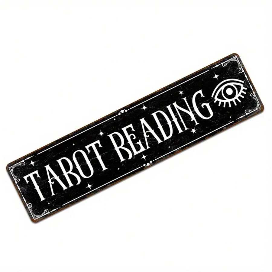 Vintage Tarot Card Divination Metal Tin Sign - 4x16inch |   Waterproof Dustproof Wall Art Home Bar Cafe Decoration |   Choice Indoor And Outdoor Holiday Decorations