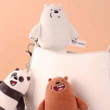 Riesiger We Bare Bears Plüsch Schlüsselanhänger - Kuschelige Großformat Dekoration für Taschen, Rucksäcke und mehr! Mit großem Bären aus weichem, kuscheligen Material - Weiss - Übersicht 2