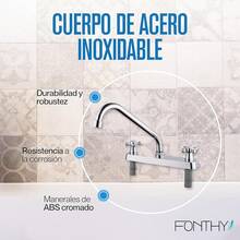 Mezcladora para Baño y Cocina |   Alta Durabilidad y Diseño |   FONTHY (500111) - Cruz cromada de 8 pulgadas - Ver 6