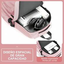 RFID Mochilas para estudiantes universitarios, Mochila de Viaje impermeable, Mochila para mujeres y hombres, Mochila para Laptop de 15.6 pulgadas, para escuela, viajes, oficina - rosa - Ver 2