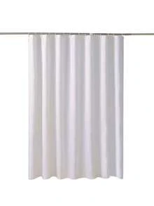 Tenda da doccia grande (1 pezzo), con ganci, impermeabile e rinforzata, accessorio doccia per la casa, tenda da doccia bianca, tenda da doccia impermeabile e rinforzata di colore unito, adatta per vasca da bagno, tenda da doccia larga e grande, tenda da doccia impermeabile, tenda da doccia per bagno a prova di muffa di colore unito, tenda ondulata trasparente, di lusso per la casa, con ganci, rinforzata e pieghevole a forma di S - Bianco - Visualizzare 8