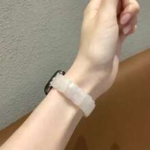 1 Pc Crystal Watch Strap Ladies' Bracelet Watch Band Bracelet Wristband Pink And White Girlish Style Compatible With 5/6/7/8/SE Models Fashion Accessory