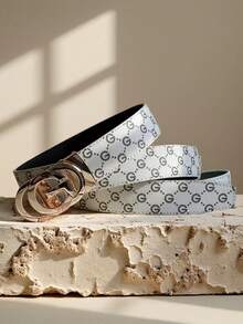 1 Stück Herren Mode Lässig Business vielseitiger Gürtel mit Buchstaben Design, ideal für Feiertage, Valentinstag Essentials, geeignet für Familie, Geschenke, Urlaub und Feste, tolles Urlaubsgeschenk