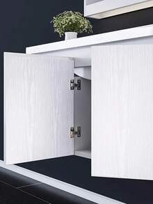 1 卷木纹自粘可移除壁纸，适用于乡村风格的台面、橱柜、桌子、衣柜、墙面翻新贴纸、可剥离墙板、壁纸 - 白色 - 查看 6