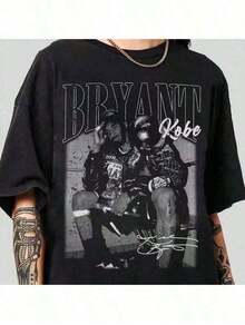 Vintage Legendary Basketball Player Graphic Tee-Shirt –. Los Angeles In Of American Basketball Tee |         Heavy Cotton Y2K Bootleg Oversized Streetwear Women's Round Neck Short Sleeve Tee Sports Fans        High Street Fashion-Shirts - trắng - Xem 1