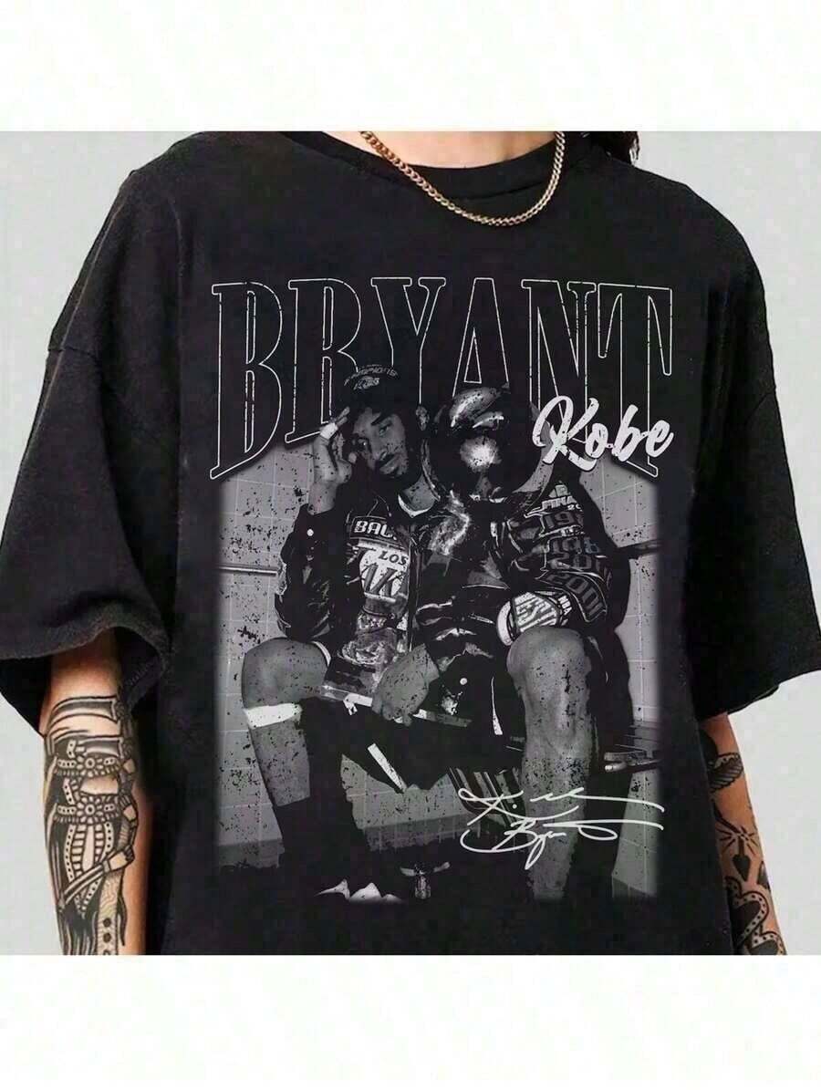 Vintage Legendary Basketball Player Graphic Tee-Shirt –. Los Angeles In Of American Basketball Tee |         Heavy Cotton Y2K Bootleg Oversized Streetwear Women's Round Neck Short Sleeve Tee Sports Fans        High Street Fashion-Shirts - trắng - Xem 1