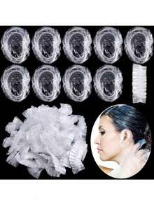 50/ 100/ 200/ 500 قطعة أغطية أذن قابلة للتخلص منها ، مقاومة للماء لأغراض الصبغة والاستحمام والعناية الجمالية، لحماية فتحة الأذن