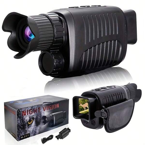 Monocular LED HD 1080P con visión nocturna infrarroja - Perfecto para entusiastas al aire libre, cazadores y aventureros: Dispositivo digital con batería para caza, vigilancia nocturna y exploración, equipo de caza, óptica portátil, ingeniería de precisión, visualización a larga distancia, buscadores de aventuras