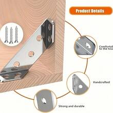 10 szt. wytrzymałych metalowych wsporników narożnych (z 70 śrubami w zestawie), wsporniki stolarskie w kształcie litery L ze stali nierdzewnej, wielofunkcyjne, trwałe, odporne na rdzę łączniki meblowe – łatwe w montażu i instalacji, montaż mebli | wsporniki narożne | wsporniki ze stali nierdzewnej, narzędzia do obróbki drewna