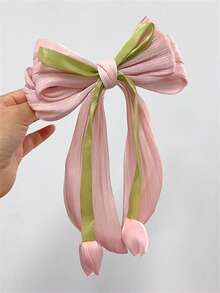 1个/2个装 女士优雅紫色粉色蝴蝶结郁金香花蕾春季发夹，适合马尾辫、连衣裙、日常穿搭、波西米亚风、优雅可爱发饰、蝴蝶结、情人节配饰、头饰、发夹 - 彩色 - 查看 7