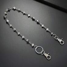 Dice Metal Waist Chain, Lobster Clasp Pendant, Wallet Chain, Retro Chain, Double Layer Chain, Hip Hop Punk, Jeans Chain, Pocket Chain, Men's Keychain, Multi-Element Pants Chain, National Style Punk Hip Hop Unisex Pants Chain - Ancient Silver - View 3