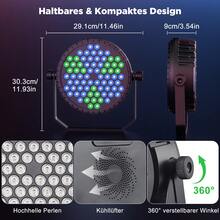 U'King 72x3W RGB PAR Spotlight For Stage And Event, With DMX512 Control, Auto And Sound Mode, 25° Beam Angle. Disco Party Light For Clubs, KTV, Weddings, Birthday Parties, And Event Lighting - 查看 6