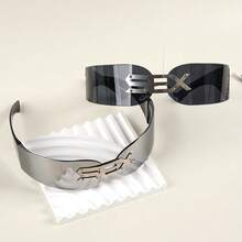 1pc New Frameless Funny Party Unisex Personalized Metal Decor Fashion Glasses