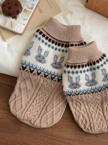 Vintage Rabbit Fairisle Pet Sweater, Warm & Cozy For Dogs & Cats, Autumn/Winter