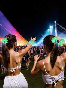 4 pièces - Bouquets d'accessoires pour cheveux lumineux dans le noir pour femmes - Bouquets d'accessoires pour cheveux, bouquets d'accessoires pour cheveux lumineux, bouquets d'accessoires pour cheveux en fil coloré qui brillent dans le noir, accessoires pour cheveux de fête de carnaval, accessoires pour cheveux lumineux dans le noir pour festival de musique et fête de carnaval. Cadeau de Nouvel An, Noël, Décorations de Noël, Décorations de Noël pour la maison, Cadeaux de Noël.