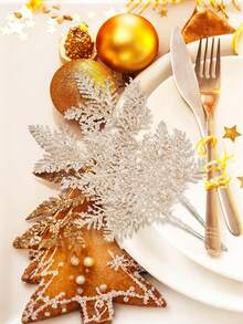 10pcs Artificial Christmas Tree Ornaments, Faux Cedar Leaves, Suitable For Home Decor, Wreaths Christmas Decorations Room Decor