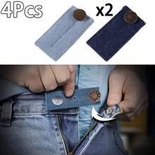 3/4pcs Elastic Waist Extender, Adjustable Pants Waist Extender, Jeans Waist Extender, Waist Button Elastic Adjuster