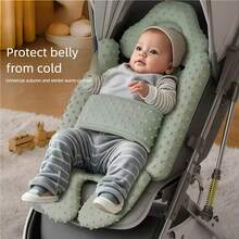 1 Stück universelle grüne Babywagen Baumwollauflage, universelle Plüschkissen Kinderwagensitzauflage, dicke warme Rückenlehnen-Kissen, atmungsaktive rutschfeste Matte für Babys