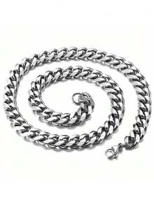 Men's Simple Link Chain Necklace, Stylish Stainless Steel Necklace As A Gift For Him