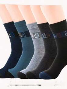 3 PAIRS Men's Korean Style Diamond Cotton Dress Socks - Comfort And Elegance RANDOM COLOR - 彩色 - 查看 9