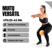 Bola Tonificadora Pilates Softball Yoga Peso 1 e 2kg Medicine Ball  Medpoint - Vermelho - Visão 6