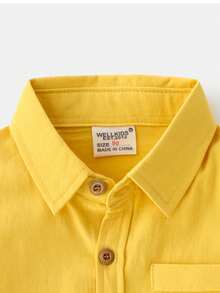 Toddler Boys' Long Sleeve Casual Solid Color Shirt, New Autumn/Winter Collection