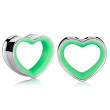 2pcs Stainless Steel Dual-Tone Heart Shaped Ear Gauges, Suitable For Various Ear Types, Ear Piercing Jewelry, Earrings, New Low Allergy Accessories, Gift For Women - Heart - View 47