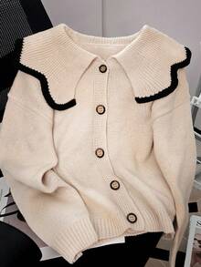 Top cardigan décontracté à grand col cranté pour femmes, automne-hiver