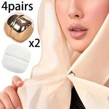 2个/4个/8个/10个装 时尚磁性丝巾夹和别针 - 耐用易用的磁性扣,适用于女士丝巾、披肩和帽子,四季皆宜,经典哑光表面,强力合金磁铁,可牢固固定丝巾和衣物,无钩设计,优雅风格,锌合金材质,适合服装搭配 - 黑與白 - 查看 22