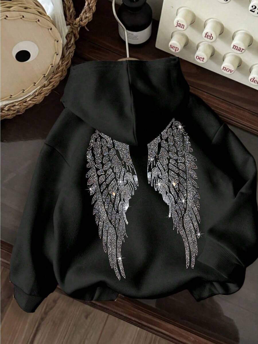 Y2K  Cool Style Fashion Casual Hoodie - màu đen - Xem 1