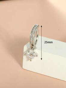 1个不锈钢肚脐环，镶嵌立方氧化锆，黄铜材质，垂坠式肚脐环，时尚简约设计，适合日常佩戴 - belly ring 2 - 查看 13