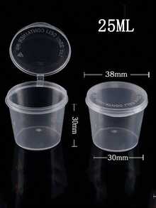 50个酱料杯商用透明食品蘸料容器便携式密封塑料杯带盖一体式外卖打包盒 - 彩色 - 查看 6