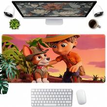 1pc  Cartoon Characters Printed XXL Mousepad, Multi-Functional Desk Mat For Gaming, Office, Soft Rubber Material With Non- Base, Smooth Surface, Ideal Gifts For Kids, Family And Friends, Mouse Pads For Desk