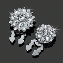 مجموعة أزرار معدنية دائرية أنيقة مزخرفة بالزهور 1 قطعة/2 قطعة/3 قطع، فاخرة وعملية، مناسبة للمعاطف والسترات والقمصان والفساتين والحقائب، مع علبة هدايا، إكسسوارات خياطة