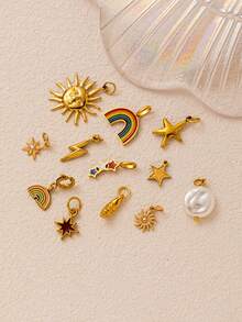 1 Phụ kiện vòng cổ tự làm đơn giản thời trang bằng thép không gỉ hình rắn sừng quấn đá xanh và trắng hình bọ cánh cứng kem dứa nấm ngọc trai mặt dây chuyền bằng thép không gỉ, mạ vàng 18K, chống thấm nước và mồ hôi, thích hợp đeo hàng ngày và dự tiệc, quà tặng ngày lễ tình nhân, quà tặng cho phụ nữ, trang sức cho phụ nữ - Nhiều màu - Xem 5