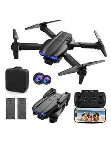 AXNEN Nuevo modelo E99/K3 Mini Drone plegable doble, equipado con un quadcóptero, estabilizador de vuelo con flujo óptico y cámaras duales HD, diseñado específicamente para principiantes. Es un dron asequible y de alta calidad, utilizable tanto en interiores como en exteriores - un regalo perfecto para Navidad, Acción de Gracias y Halloween.