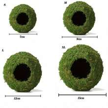 Mossy Caves, Artificial Green Moss Caves Hide For Pet Reptile Frogs And Snakes, Terrarium & Vivarium Decor, Crested Gecko Tank Decor (Woodland Green)