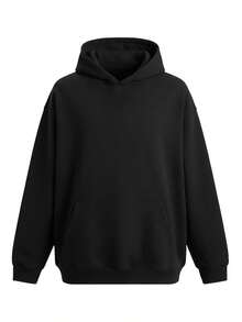 Envío desde China, entrega al día siguiente, sudadera con capucha para hombre, estilo otoño-primavera, diseño de estampado elegante, nuevo estilo estadounidense, corte holgado, estilo casual y deportivo a la moda. - Negro - Ver 2