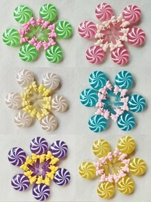 30pcs Lollipop Candy Bow Charm Cute Girly Resin Decorations - Colorful DIY Jewelry, Shoes And Phone Case Accessories - Random Mix
